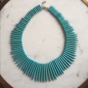 Faux Turquoise spike collar necklace