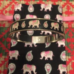Vera Bradley pink elephant bangle & matching pouch