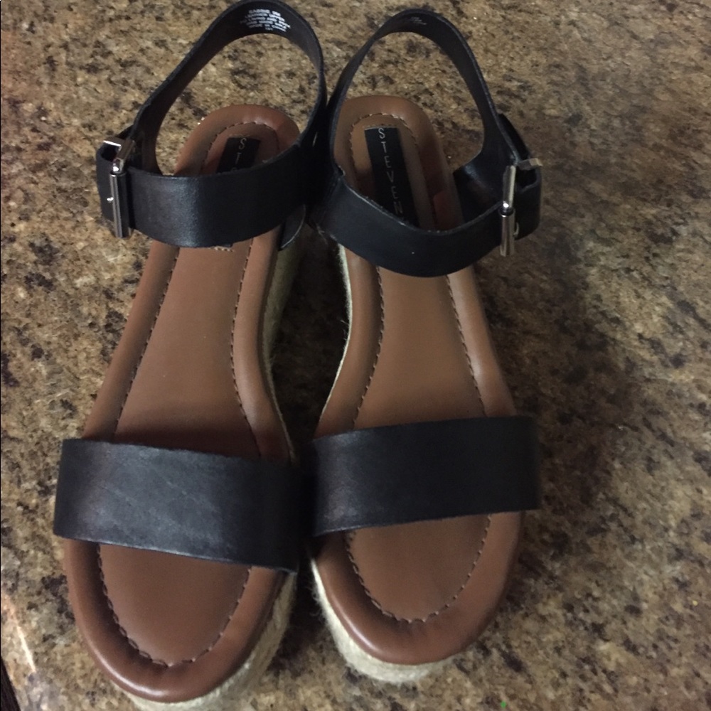 Black and Tan platform sandals
