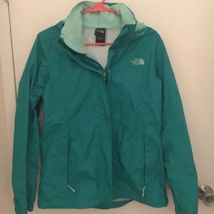 Teal Women’s North Face Rain Jacket in size Medium
