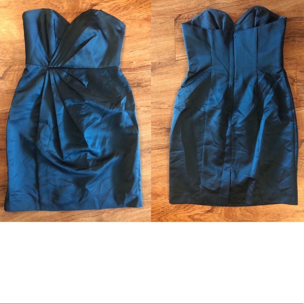 Dark Teal Sweetheart Cocktail Bridesmaid Dress