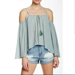 Sage Cold Shoulder top