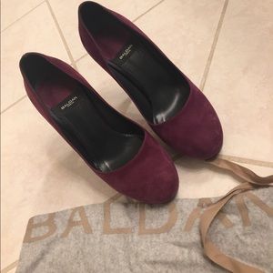 Suede Purple Baldan Heels