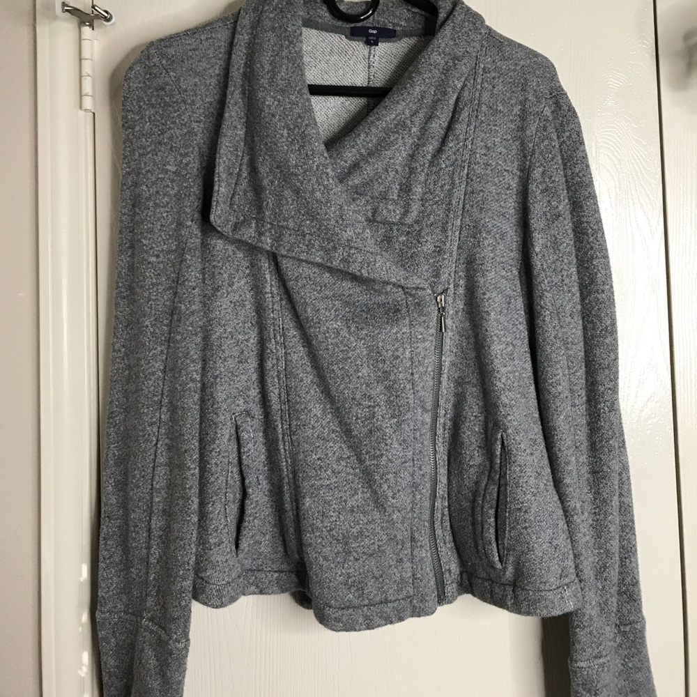 Moto style sweater with off center zip detailing - Picture 1 of 6