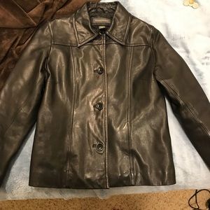 Leather jacket.