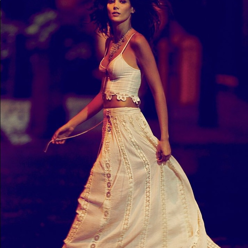 Free People White Crop Top