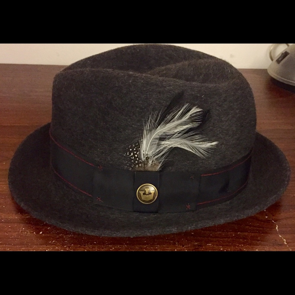 NEW ELEGANT MEN's GREY WOOL HAT