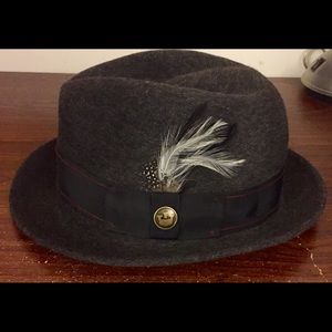 NEW ELEGANT MEN's GREY WOOL HAT