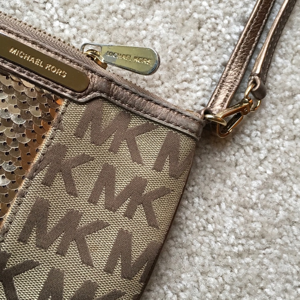 Michael Kors Wristlet with Sequin Stripe