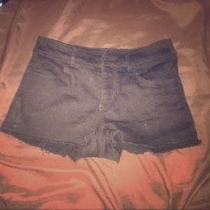 black jeans shorts