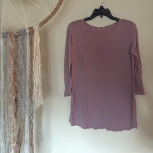 3/4 sleeves basic top in purple