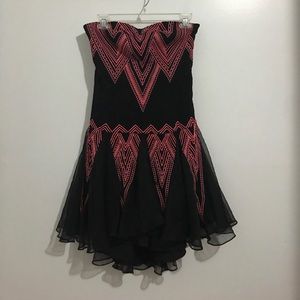 Hot pink & black tulle-bottom Free People dress