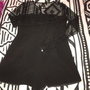 All black short jumpsuit