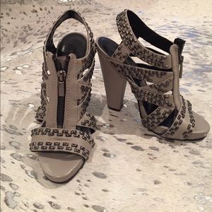 Zara grey silver studded platform sandal