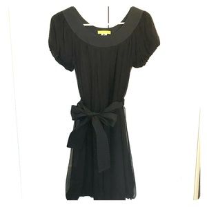 Catherine Malandrino Black Tie-Belt Dress