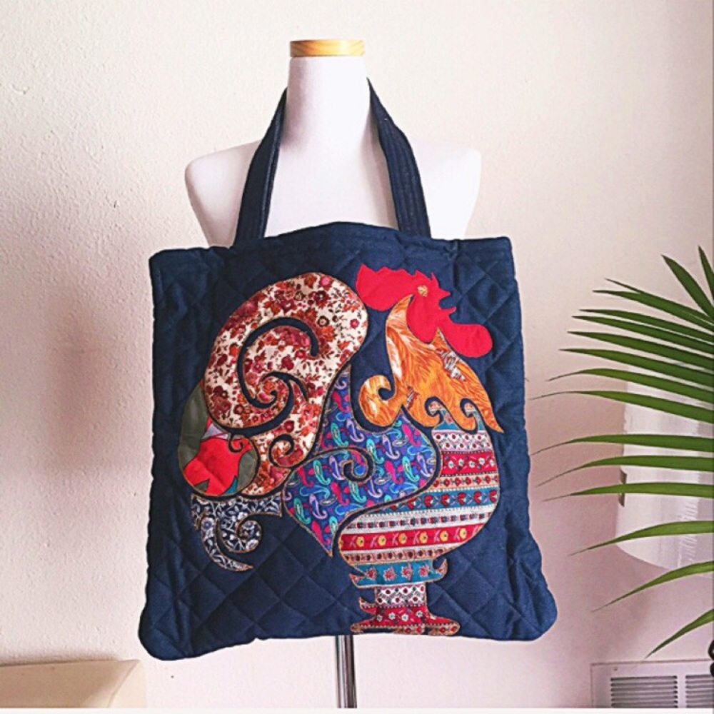 Handmade Vintage Navy Blue Bag