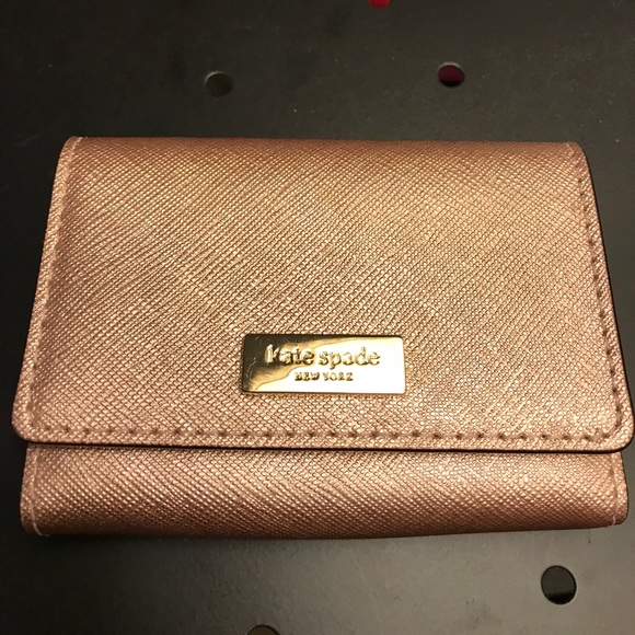 kate spade Handbags - Kate Spade rose gold card case wallet
