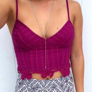 Free People Purple Crop Top