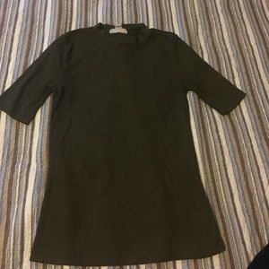 short sleeve olive green turtleneck