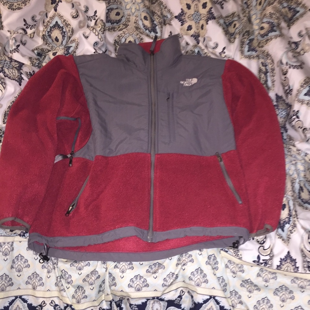 Red North Face fleece
