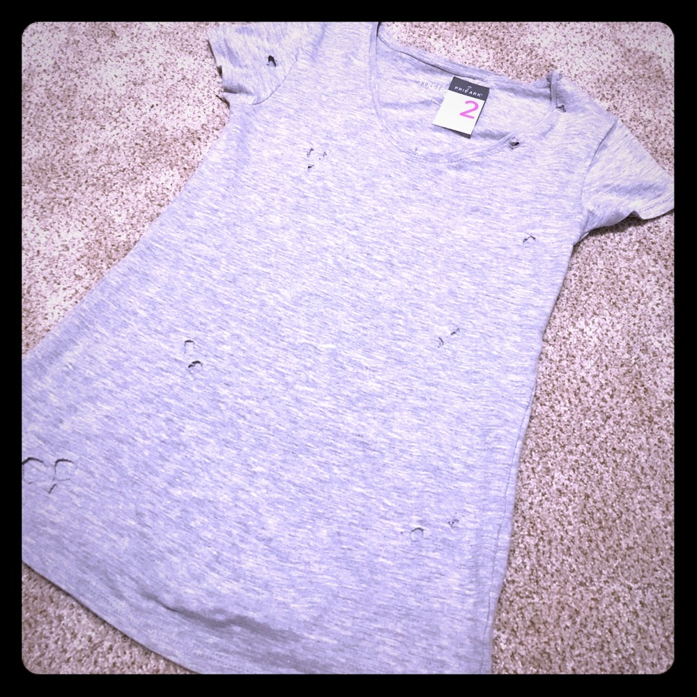 Soft grey vneck with holes never worn