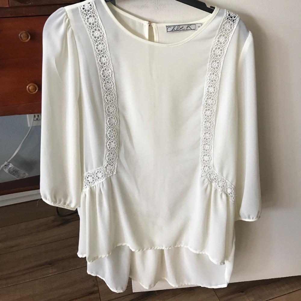 Cream sheer blouse