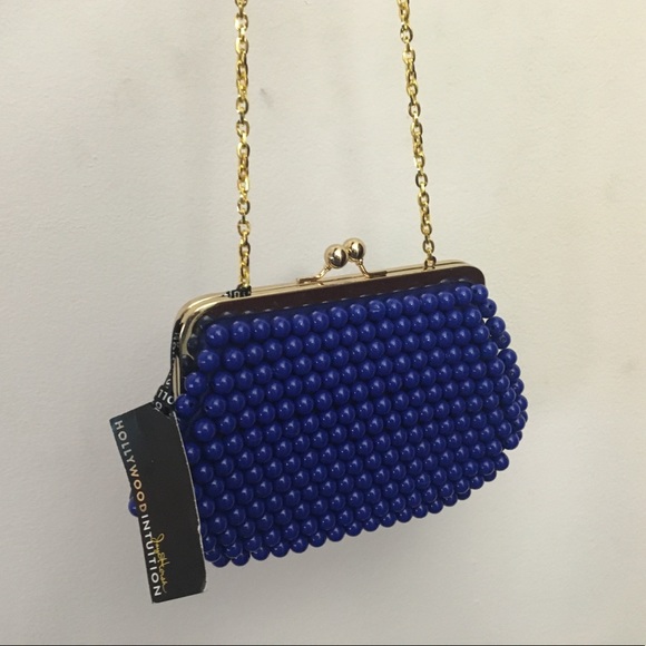 Beaded royal blue & gold  purse - Picture 5 of 5