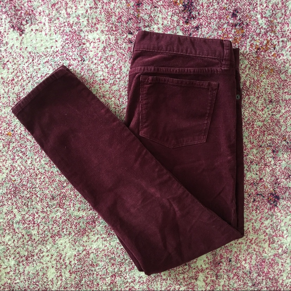 J. Crew Burgundy Ankle Corduroys