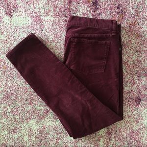 J. Crew Burgundy Ankle Corduroys