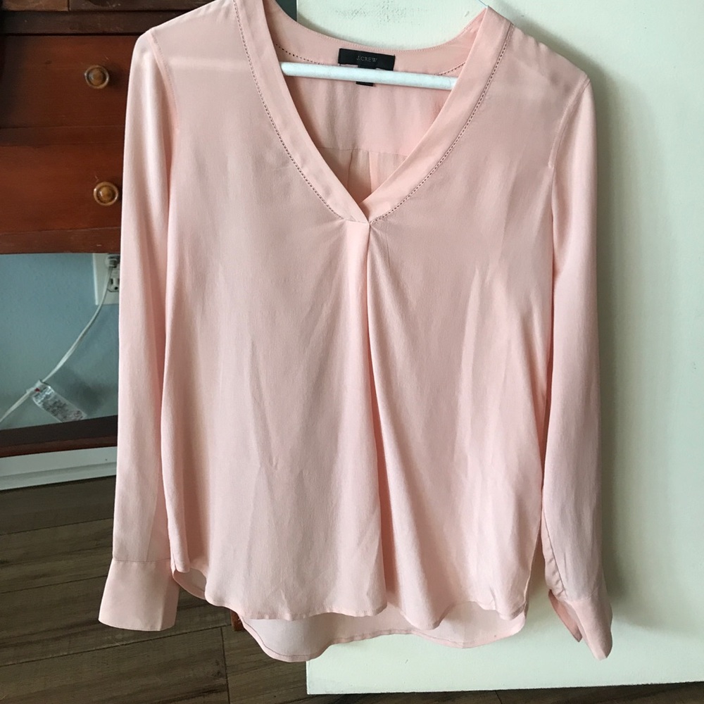 J Crew silk pink shirt