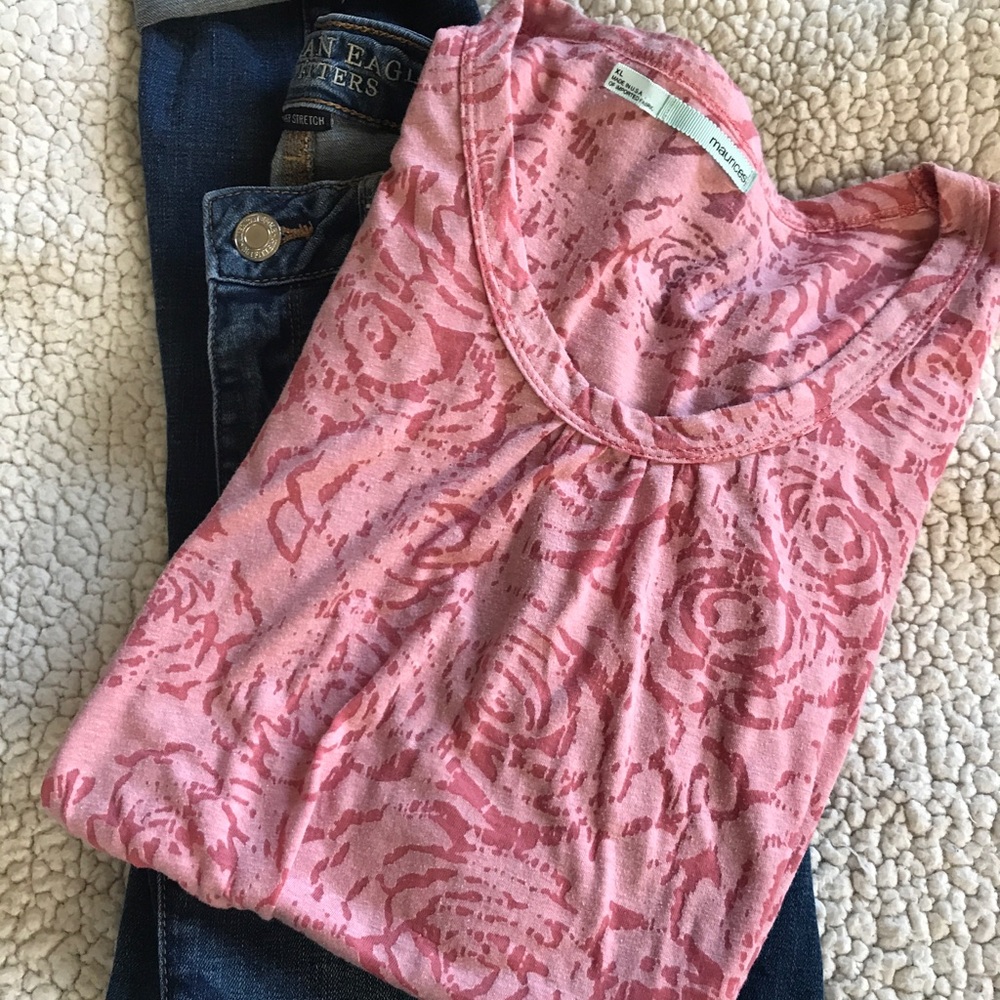 Maurice's, pink on pink long sleeve top