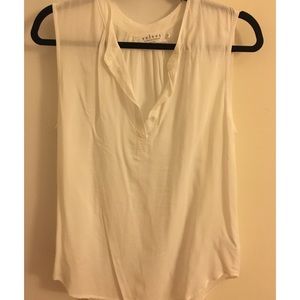 White Three Button Sleeveless Top