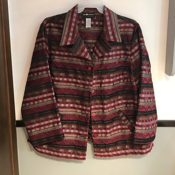 Sag Harbor Jackets & Blazers - Red Sag Harbor blazer, hints of gold thread