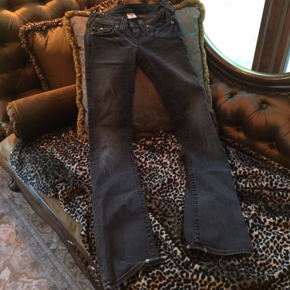 True Religion Swarovski crystal distressed jeans