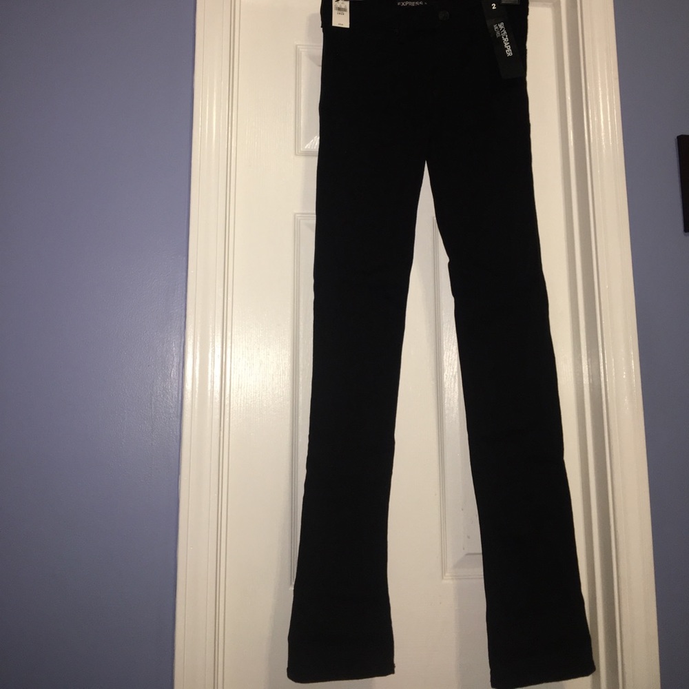 Black mid-rise skyscraper Express pants