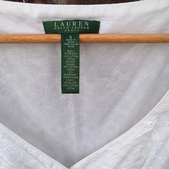 RALPH LAUREN WHITE COTTON  EYELET DRESS SZ 6 - Picture 4 of 4