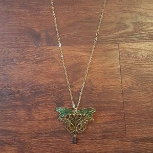 Gold Tone Butterfly Becklace