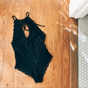 black lace UO going out bodysuit