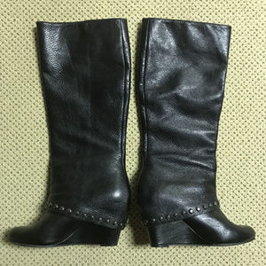 **SOLD** BCBG studded wedge boots nwt size 9