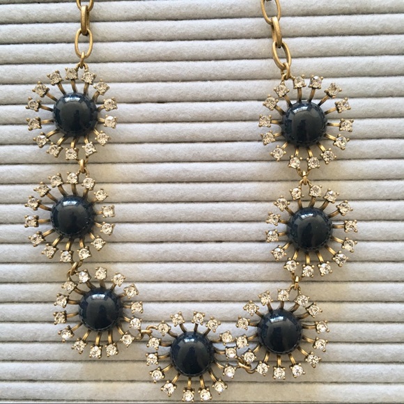 J. Crew Starburst black Statement necklace - Picture 2 of 2