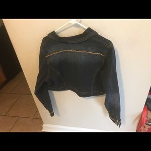 Blue jean half long sleeve jacket