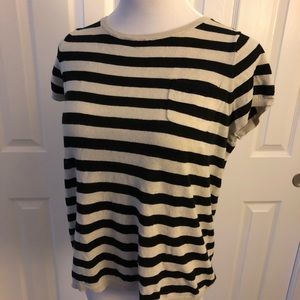 LOFT women’s xl knit top. Light tan, black stripes