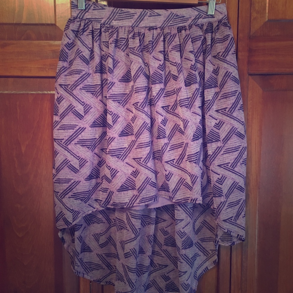 Purple high-low skirt