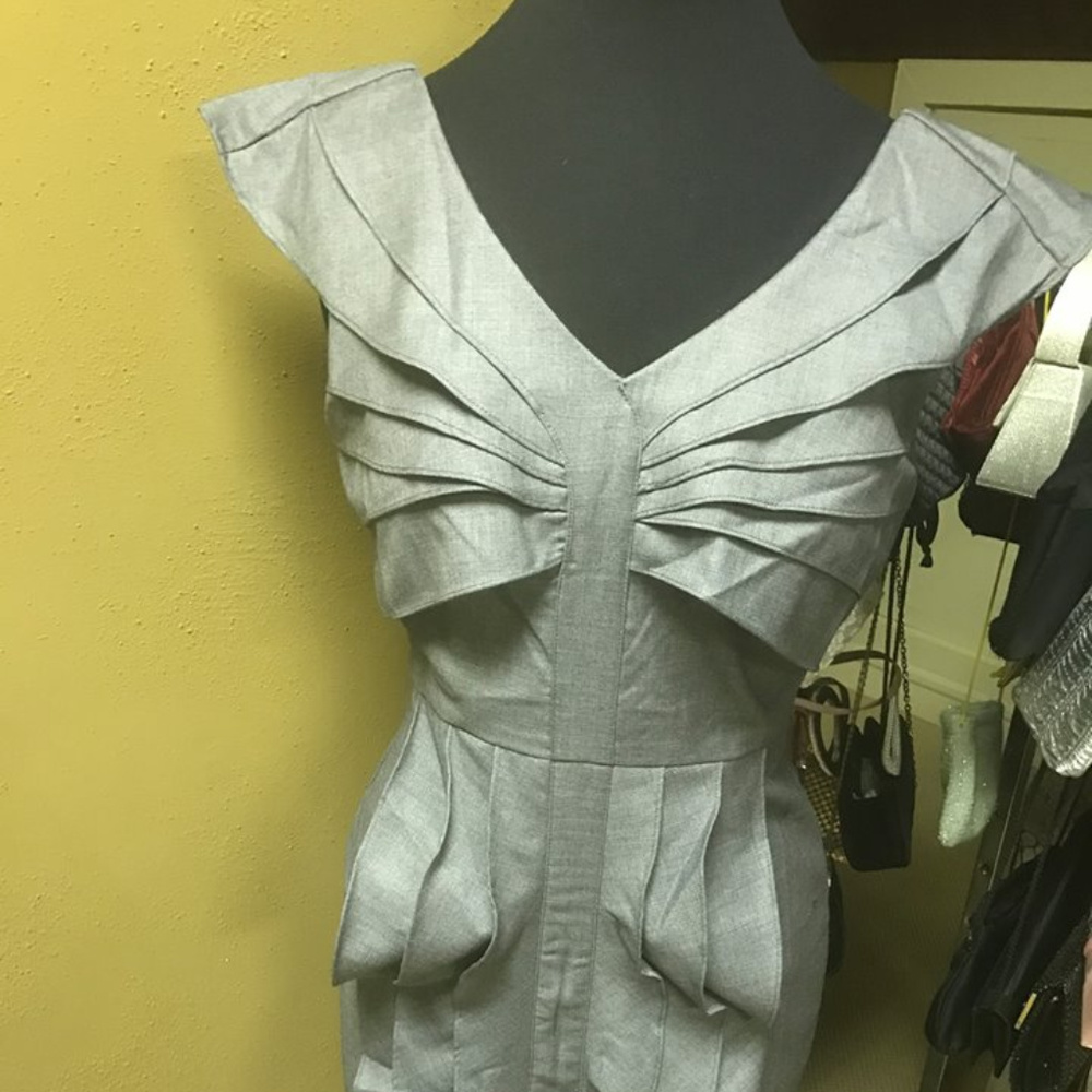 C. Luce grey ruffle dress with pockets large $59