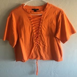 Cute orange crop top