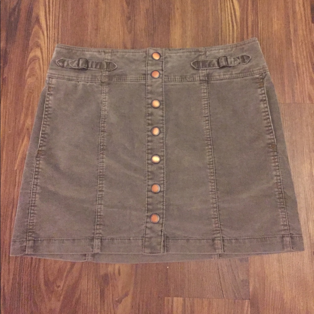 Corduroy button down skirt