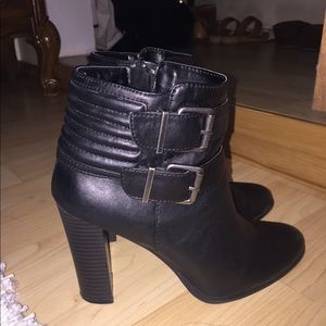 EXPRESS Black Buckle Booties