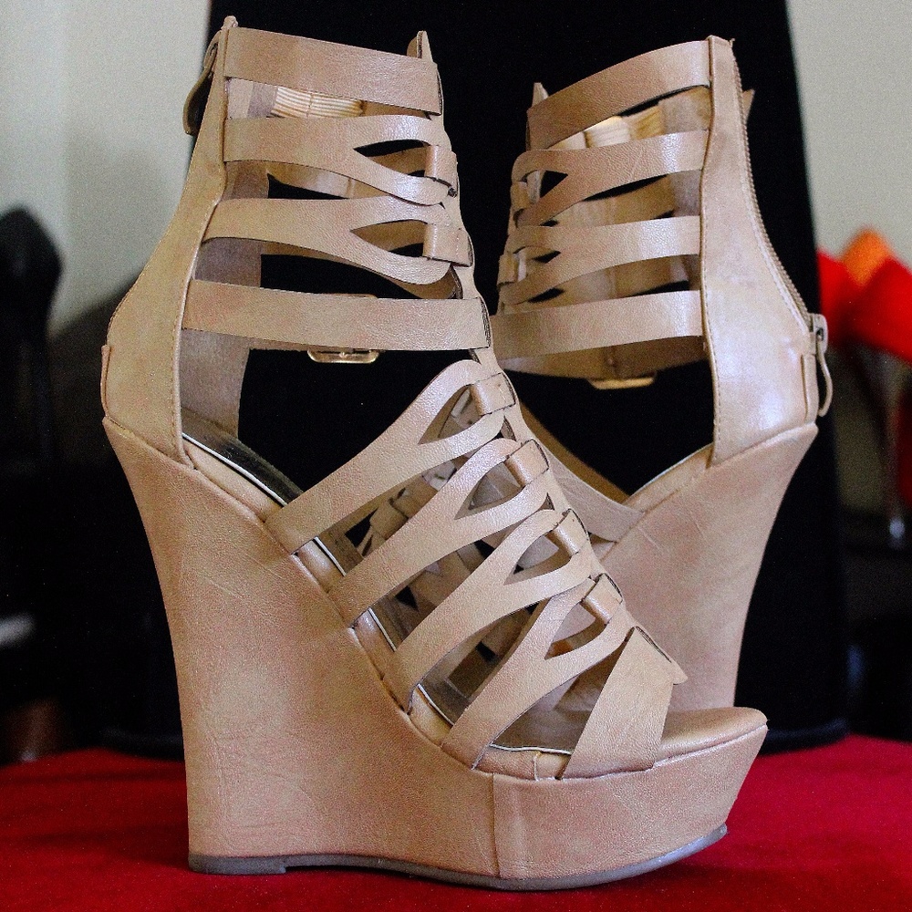 Gladiator Strappy Platform Wedge