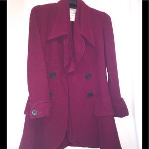 Vintage Lagerfeld Swing Coat Cranberry Boucle