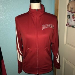 Women's Angels Baseball Half Zip Up Red Hoodie M